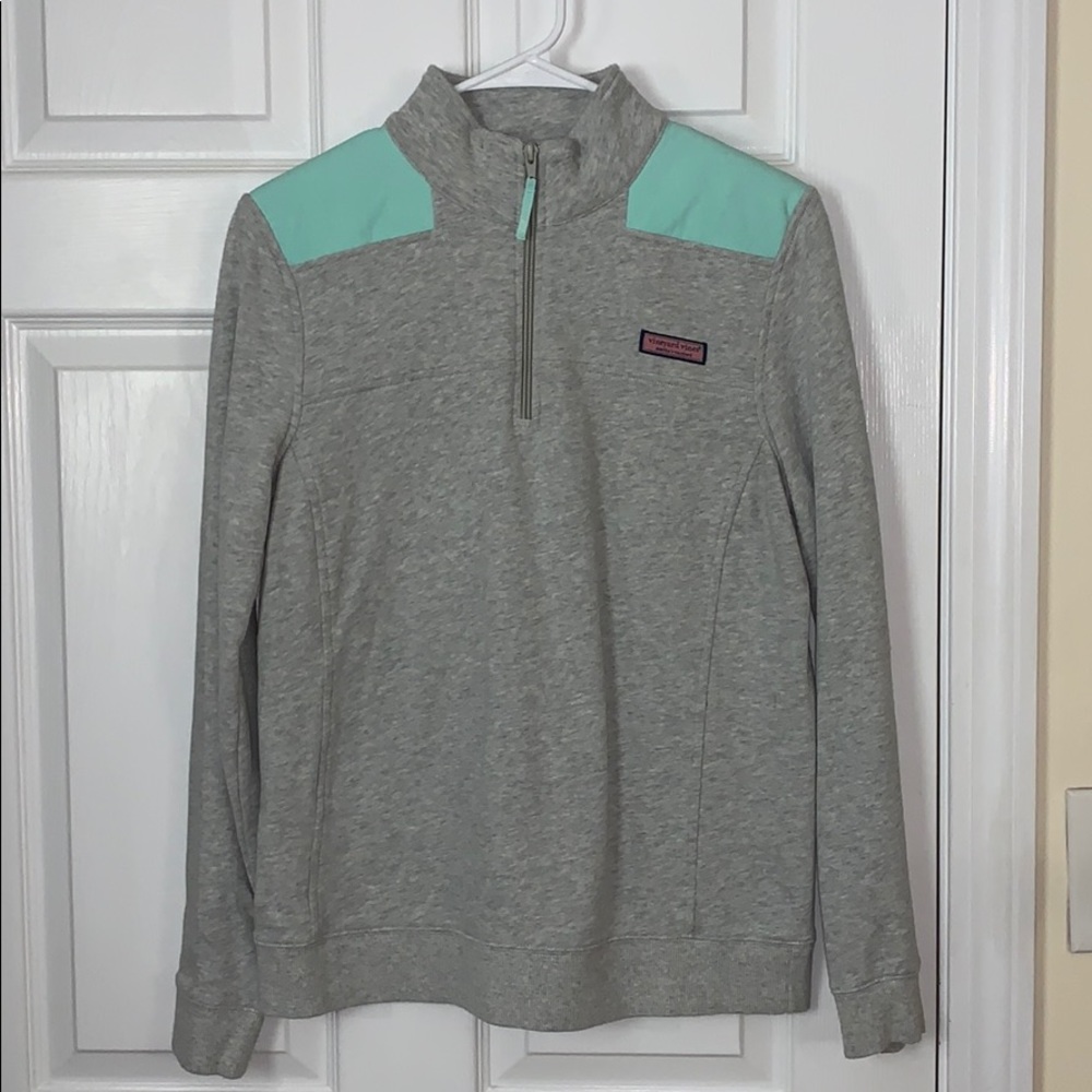 Vineyard Vines Gray & Mint Shep Shirt